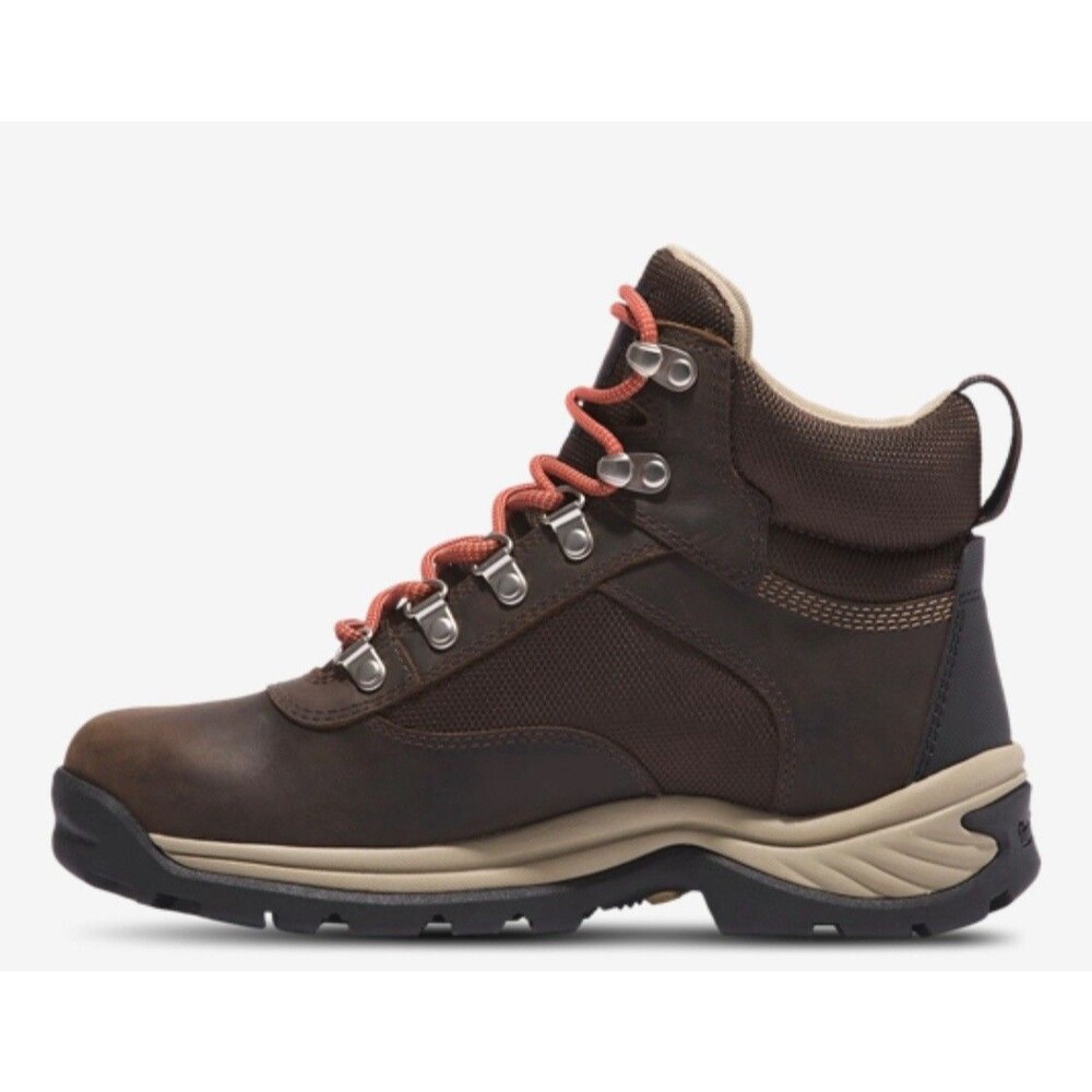 Timberland Women’s 9.5 White Ledge Mid Leather Hiking Waterproof Brown NIB - Picture 3 of 9